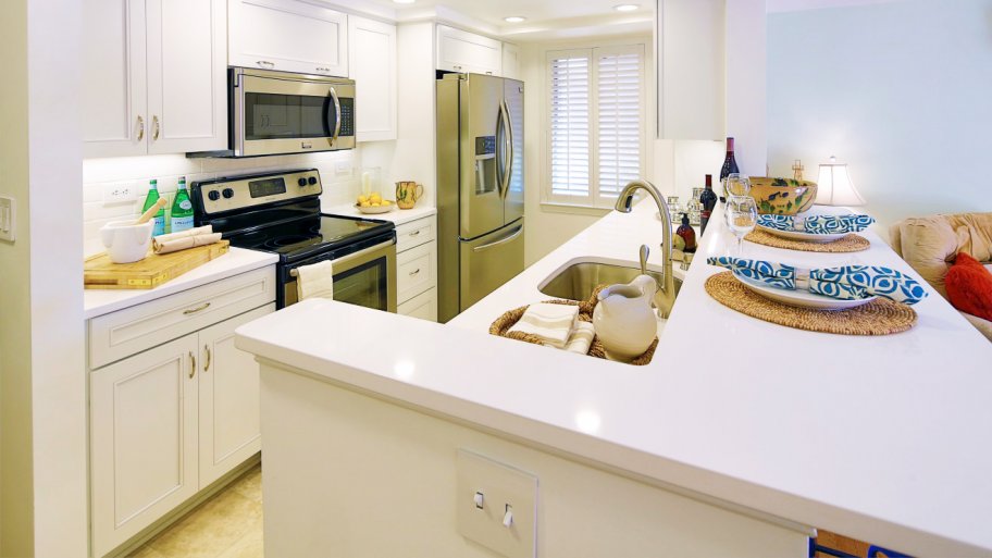 kitchen with recessed lighting